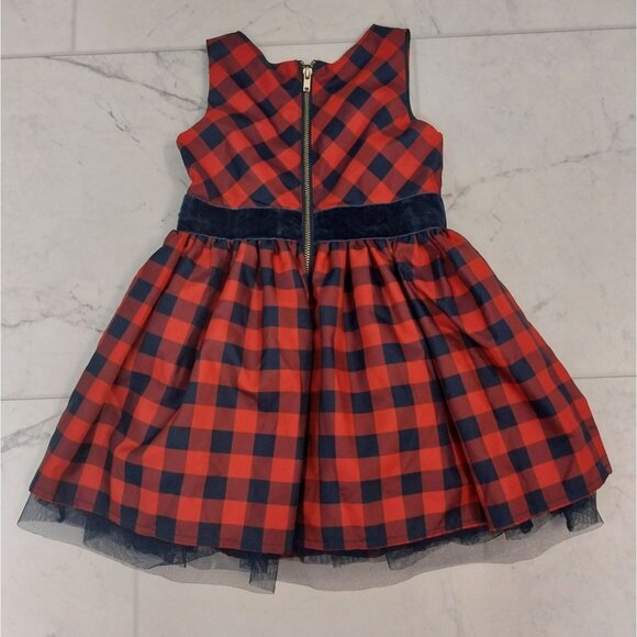 Cat & Jack Girls Navy Blue and Red Checkered Sleeveless Dress sz 2T - Picture 2 of 5
